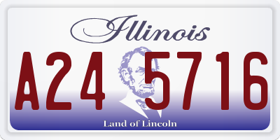 IL license plate A245716