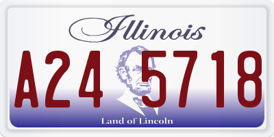IL license plate A245718