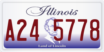 IL license plate A245778
