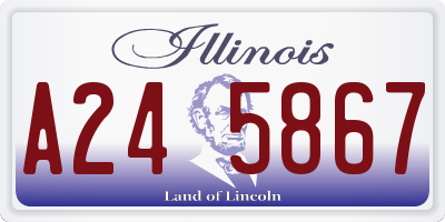 IL license plate A245867