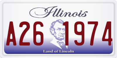 IL license plate A261974