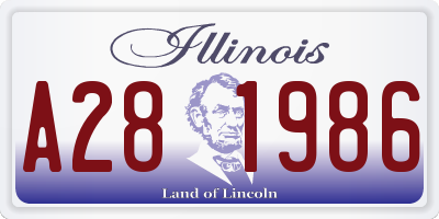 IL license plate A281986