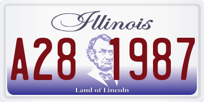 IL license plate A281987