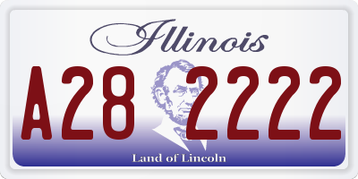 IL license plate A282222