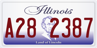 IL license plate A282387