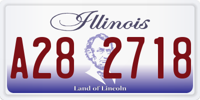 IL license plate A282718
