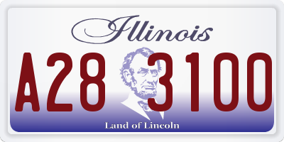 IL license plate A283100