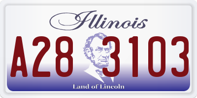 IL license plate A283103