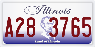 IL license plate A283765