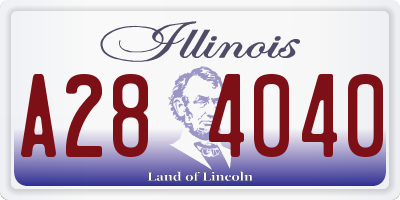 IL license plate A284040