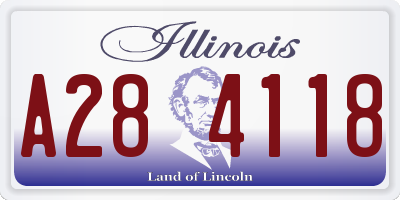 IL license plate A284118