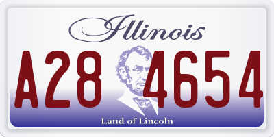 IL license plate A284654