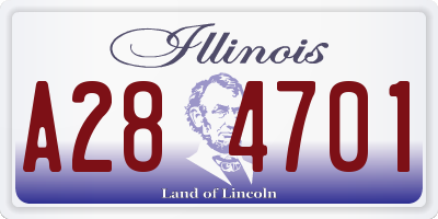 IL license plate A284701