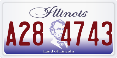IL license plate A284743