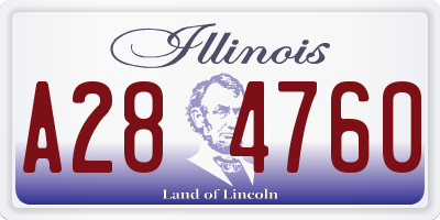 IL license plate A284760