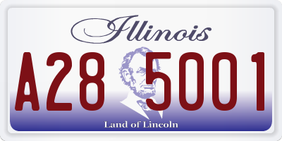 IL license plate A285001
