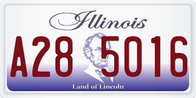 IL license plate A285016