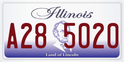 IL license plate A285020