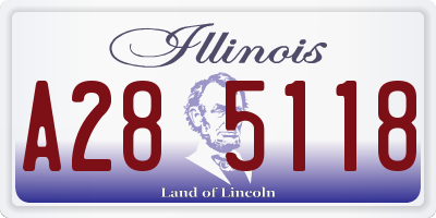IL license plate A285118