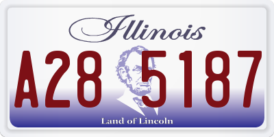 IL license plate A285187