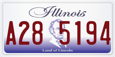 IL license plate A285194