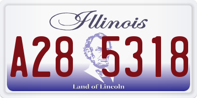 IL license plate A285318