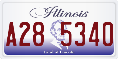 IL license plate A285340