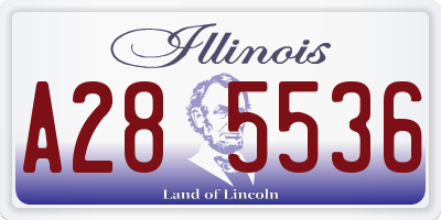 IL license plate A285536