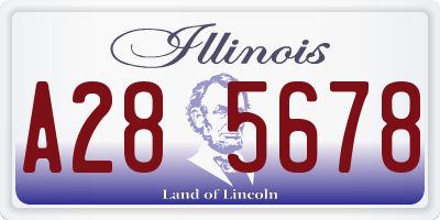 IL license plate A285678