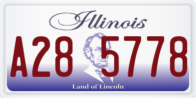 IL license plate A285778