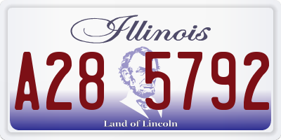 IL license plate A285792