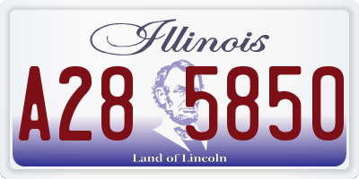 IL license plate A285850