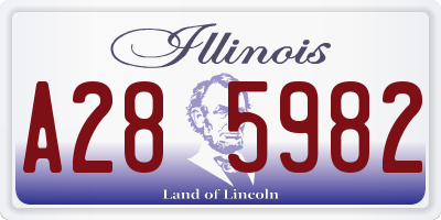IL license plate A285982