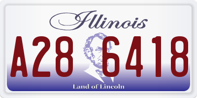 IL license plate A286418