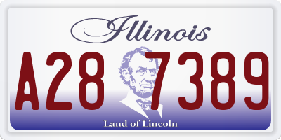 IL license plate A287389