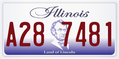 IL license plate A287481