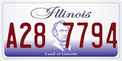 IL license plate A287794