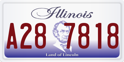 IL license plate A287818