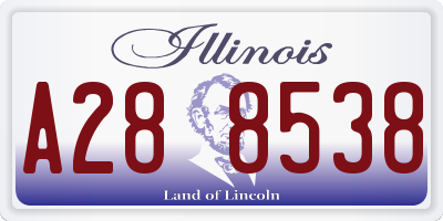 IL license plate A288538