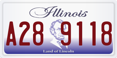 IL license plate A289118