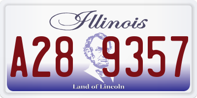 IL license plate A289357
