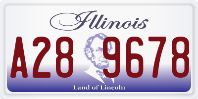 IL license plate A289678
