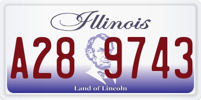 IL license plate A289743