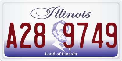 IL license plate A289749