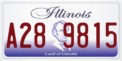 IL license plate A289815