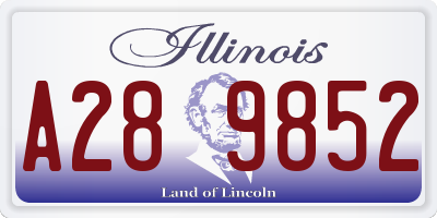 IL license plate A289852