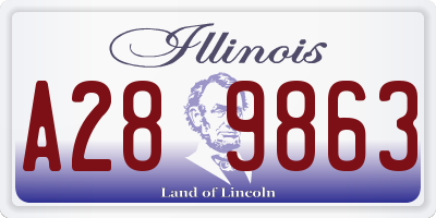 IL license plate A289863