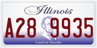 IL license plate A289935