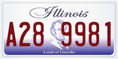 IL license plate A289981