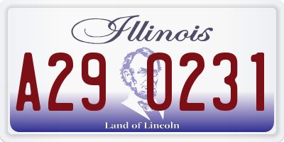 IL license plate A290231